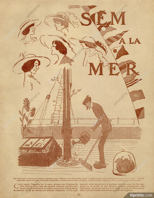 Sem 1912 The Painter Paul helleu on his Yacht Caricature