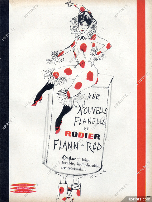 Rodier (Fabric) 1958 Pierrot, Clown, Tom Keogh