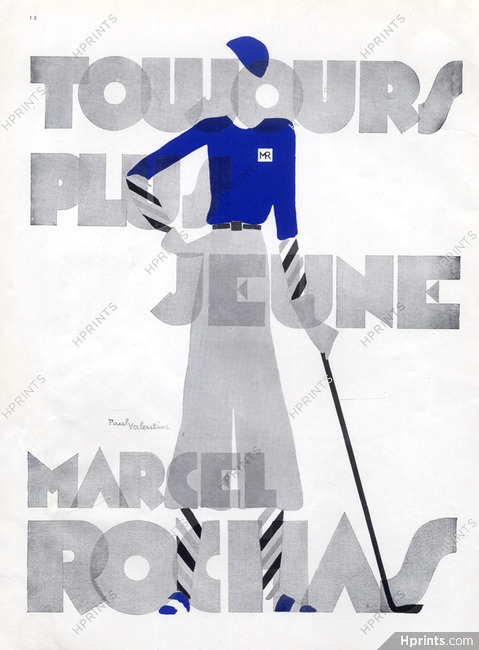 Marcel Rochas 1931 Sport Fashion Golf Paul Valentin