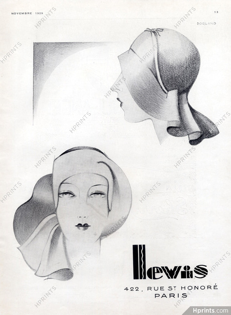 Lewis 1929 Hats Art Deco Style