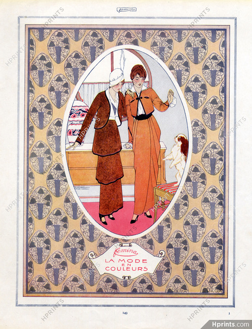 Victor Lhuer 1914 The Fashion in Colors Decorative Arts, Pekingese Dog