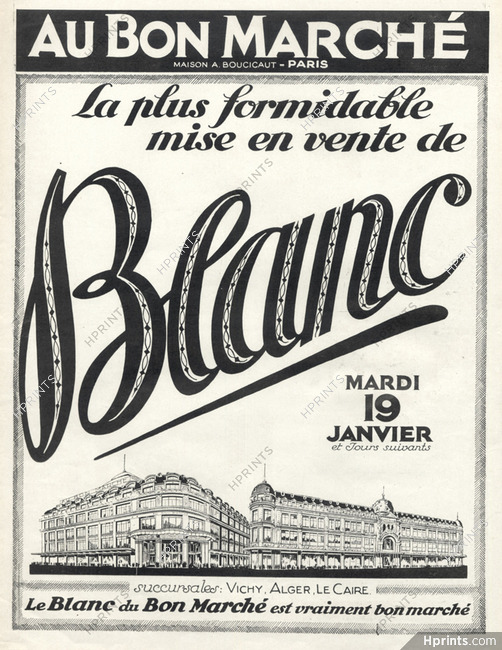 Au Bon Marché 1926 Shop — Advertisement