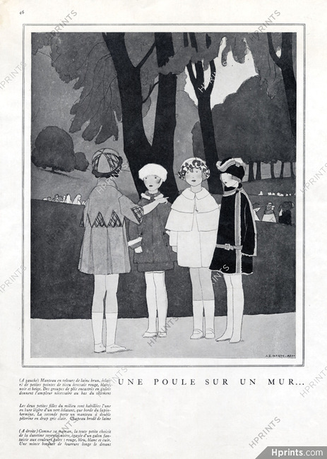 Une Poule sur un Mur, 1922 - Edouard Marty Fashion Coats for Children