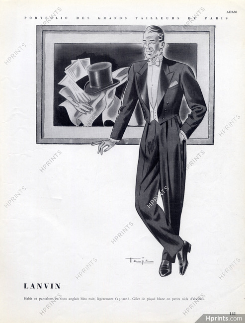 Jeanne Lanvin 1955 Costume & Gilet for Man Marcel Hemjic
