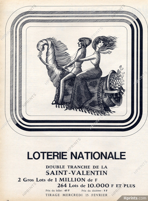 Loterie Nationale 1967 "St Valentin" Lesourt
