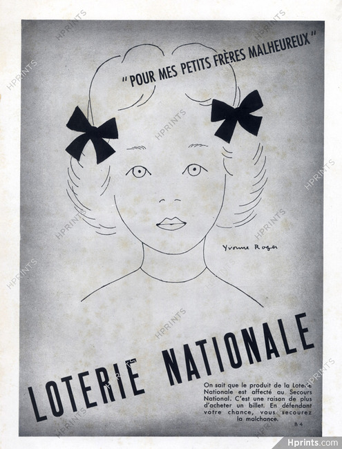 Loterie Nationale 1941 Yvonne Roger Children
