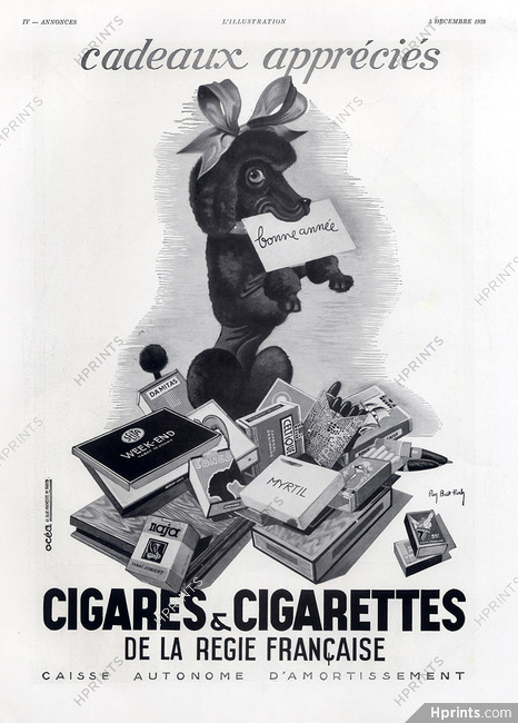Régie Francaise (Tobacco) 1938 Poodle Dog, Raymond Bret-Koch