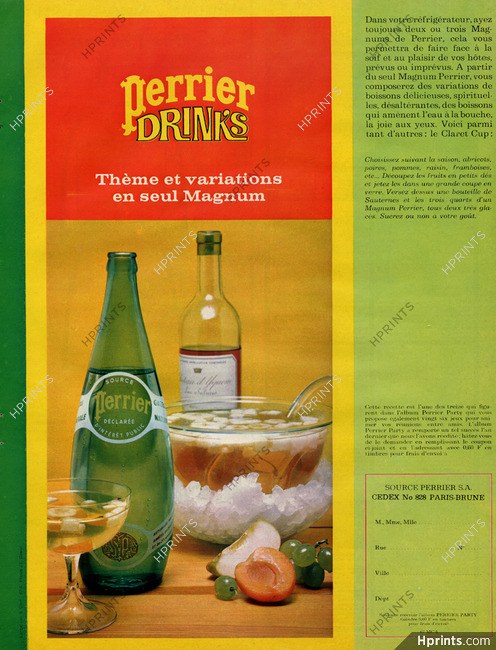 Perrier (Drinks) 1967 Photo J.C Dewolf