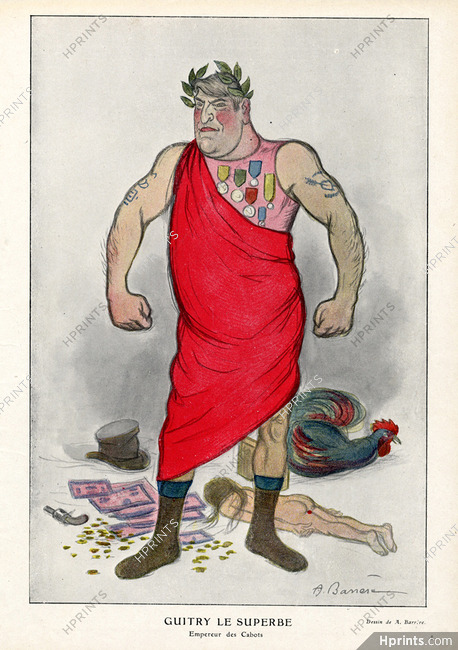 Adrien Barrère 1911 Guitry Le Superbe, Caricature