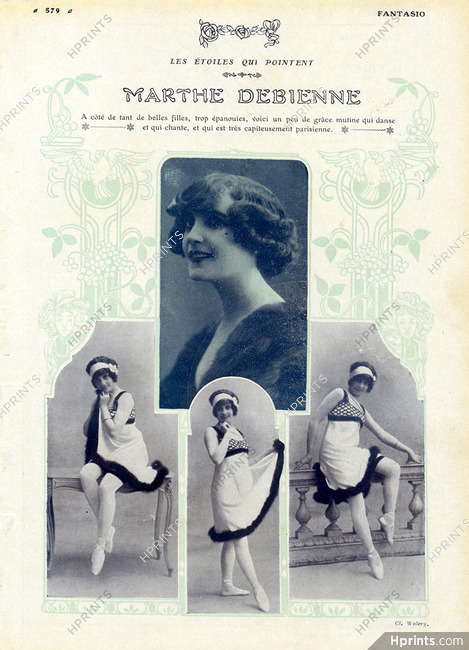 Marthe Debienne 1912 Parisian Dancer