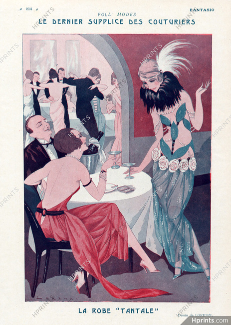 La Robe "Tantale", 1922 - Lorenzi Roaring Twenties, Evening Dresses Elegantes, Cabaret, Dancing