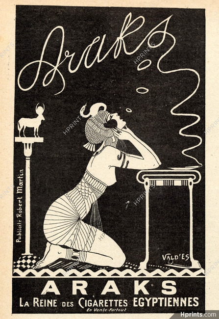 Araks (Cigarettes) 1922 Vald'Es Egyptian Style (Small size)