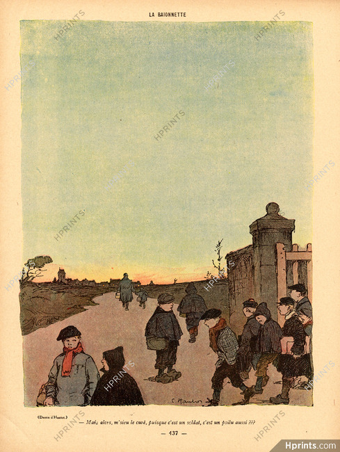 Hautot 1917 Kids Leaving School WW1