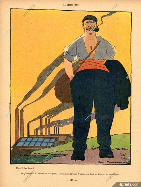 Zyg Brunner 1917 Ouvrier, Workman WW1