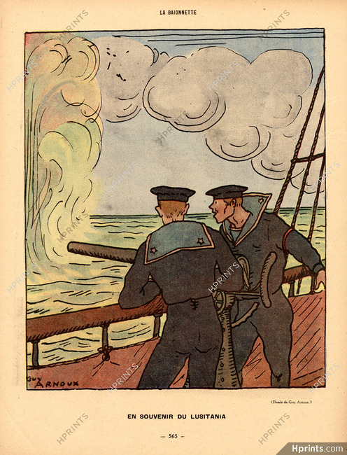 Guy Arnoux 1917 In Memory of Lusitania, American Sailors