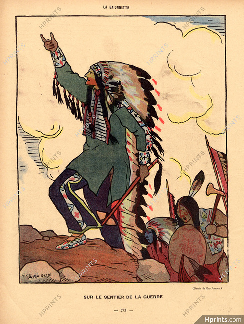 Guy Arnoux 1917 Native Americans Warpath Indian