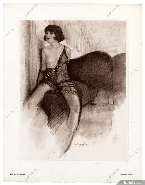 Edouard Chimot 1931 Parallèlement, Sexy Looking Girl