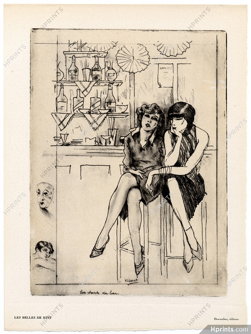 Edouard Chimot 1931 "Les Belles de Nuit" Prostitutes, Bar