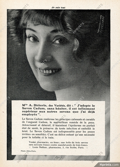 Cadum 1913 Mlle Diéterle