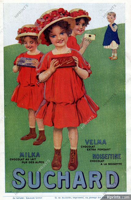 Suchard (Chocolates) 1911 Milka Red Dress Girls