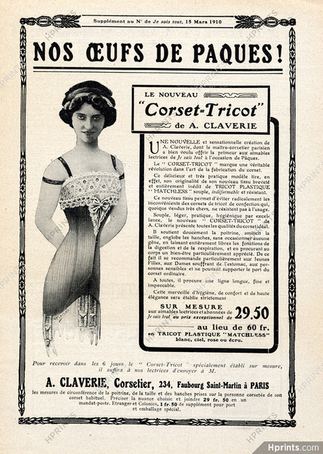 Claverie (Corset) 1910 Corset-Tricot