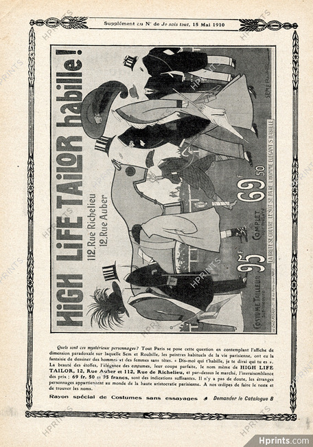 High Life Tailor 1910 SEM & Roubille Horse Racing