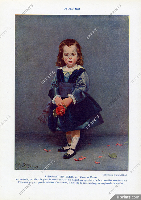 Carolus Duran 1908 L'Enfant En Bleu Children, Kids