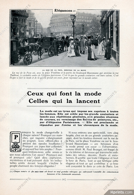 Ceux Qui Font la Mode - Celles Qui La Lancent, 1905 - Fashion Makers, 9 pages