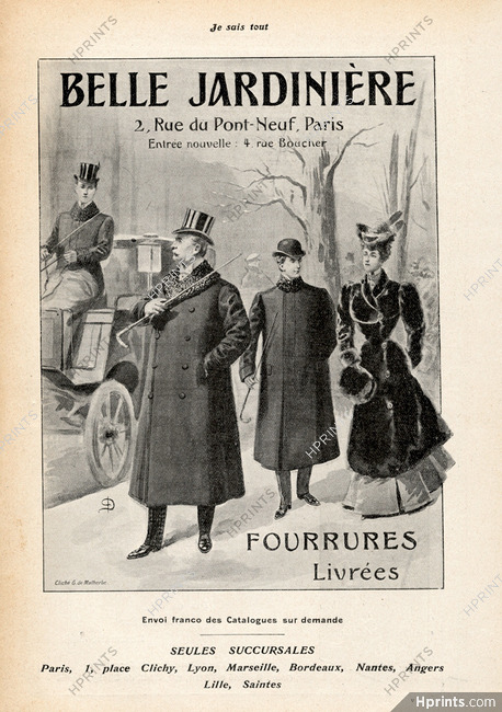 Belle Jardinière 1905 Men's Clothing, Fur Coat