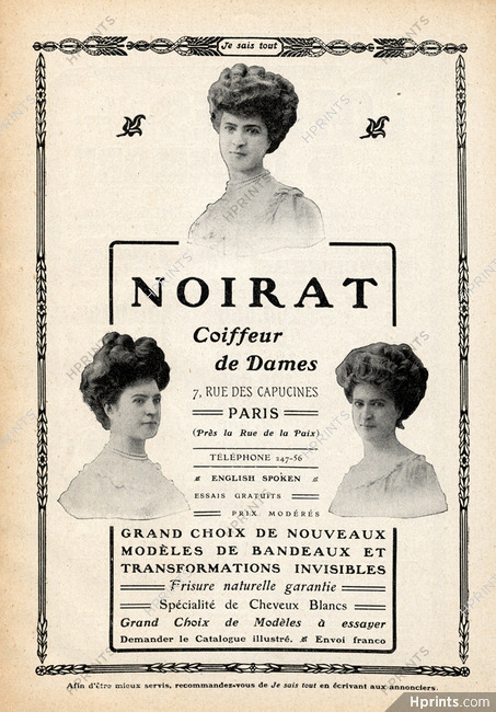 Noirat (Hairstyle) 1906 Wig