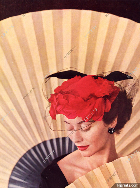 Rose Valois (Millinery) 1952 Fashion Photography Hat, Philippe Pottier