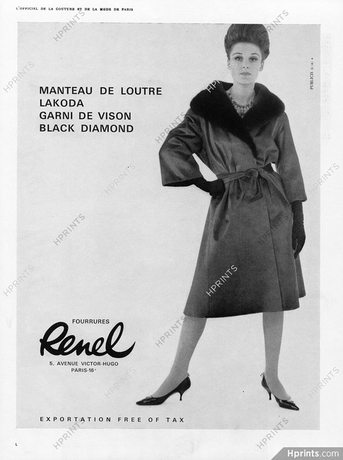 Renel (Fur Clothing) 1962 Fashion Photography