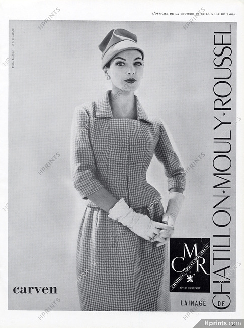 Carven 1957 Fashion Photography, Chatillon Mouly Roussel