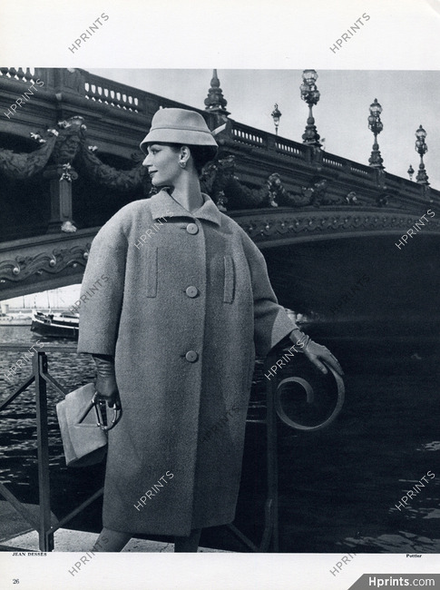 Jean Dessès 1957 Winter Coat Photo Pottier