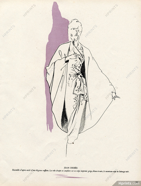 Jean Dessès 1947 Victoria Nat Fashion Illustration