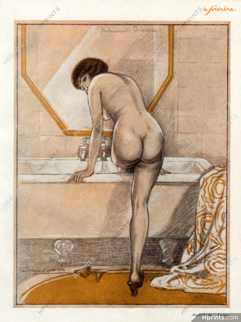Jacques Leclerc 1926 Risque Miss Orberose Bathtub Nude
