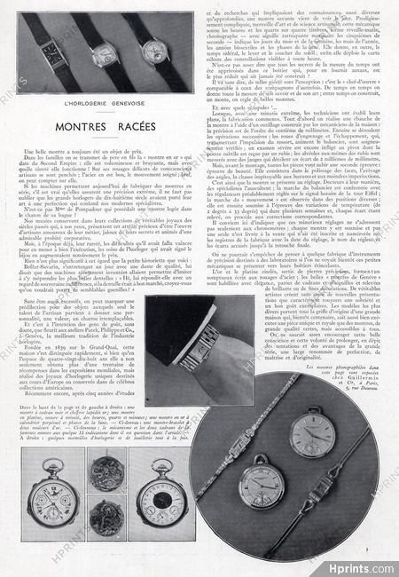 Montres Racées, 1937 - Patek Philippe (Watches) History