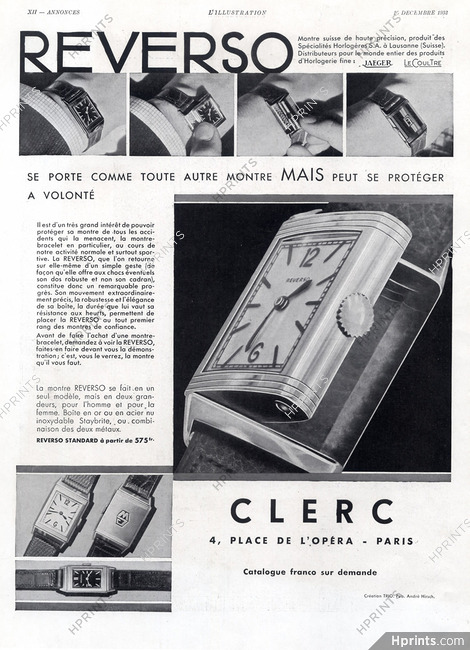 Jaeger-leCoultre (Watches) 1932 Reverso — Advertisement