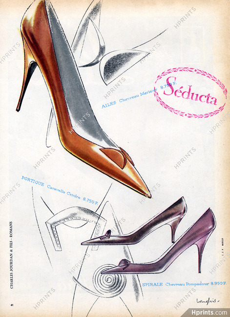 Seducta (Shoes) 1959 J.Langlais Models Ailes Portique Spirale