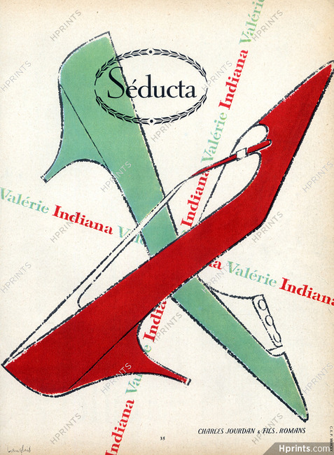 Seducta (Shoes) 1958 J.Langlais Models Valerie Indiana