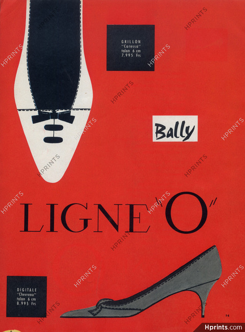 Bally (Shoes) 1958 Ligne "O" Models Grillon & Digitale Jean Pierre Bailly