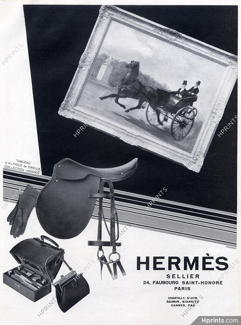 Hermès 1929 Tableau d'Alfred de Dreux, Saddle