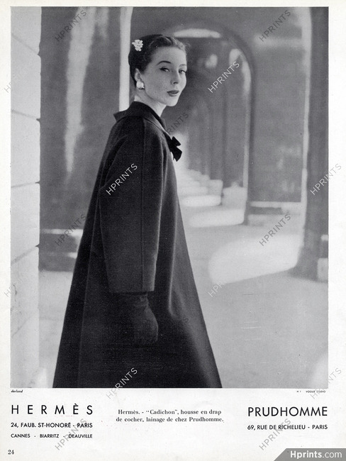 Hermès (Couture) 1955 Winter Coat, Prudhomme