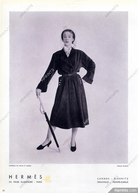 Hermès (Couture) 1950 Coat Maud & Nano Hat Fashion Photography