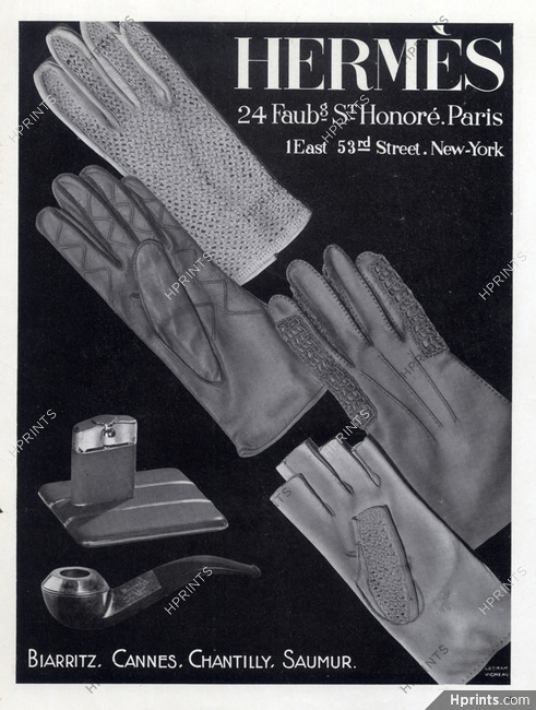 Hermès (Gloves) 1931 Lighter Cigarette Case — Advertisement