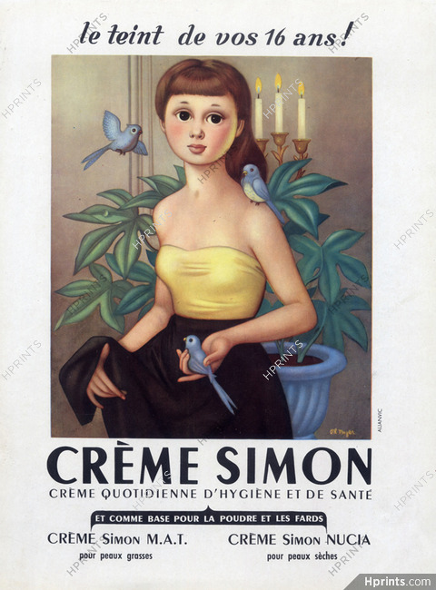 Crème Simon (Cosmetics) 1950 Noyer Children, Kids Bird
