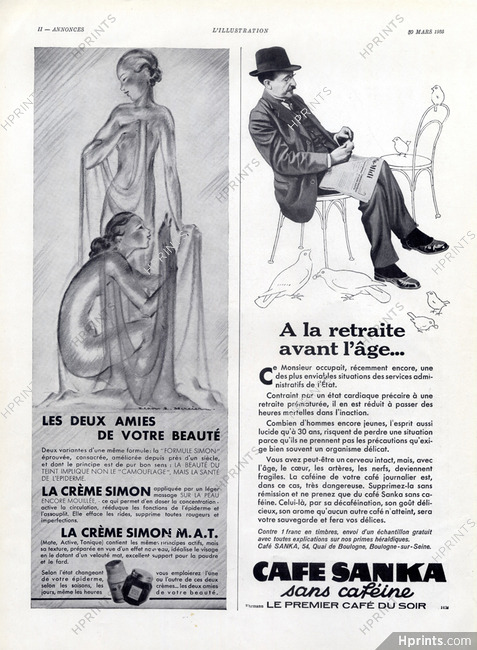 Crème Simon (Cosmetics) 1935 Jean Adrien Mercier, Nude