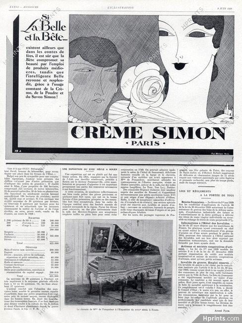 Crème Simon (Cosmetics) 1929 Benigni