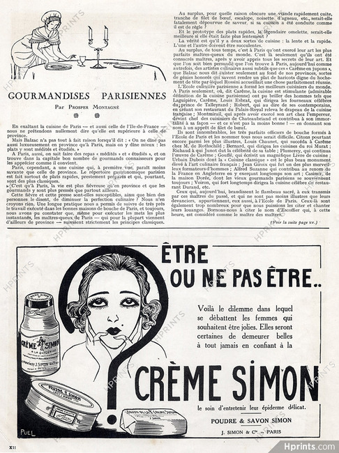 Crème Simon (Cosmetics) 1922 Puel