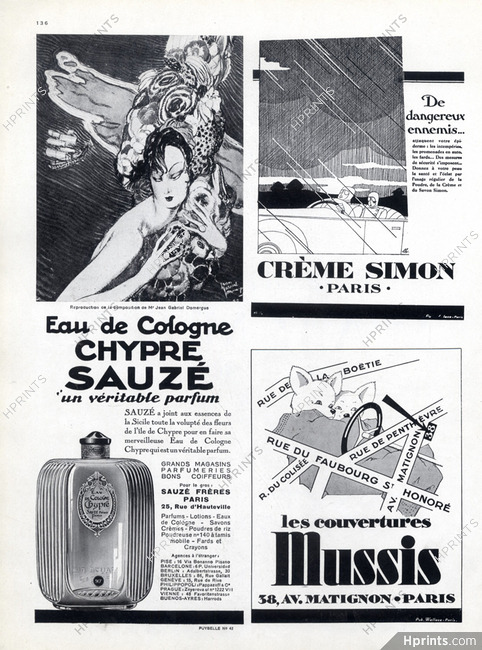 Crème Simon & Sauze 1929 Léon Benigni & J.G.Domergue